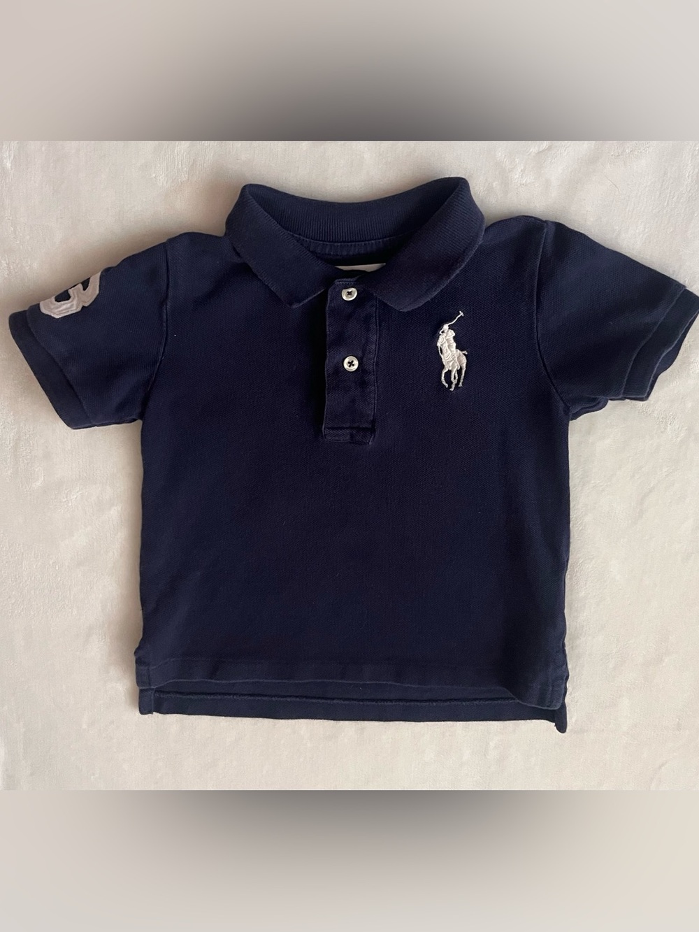 Ralph Lauren Navy Polo with Large White Embroidered Pony